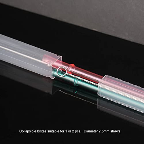 Reusable Collapsible Straw Carrying Case - 3 Pack for Travel