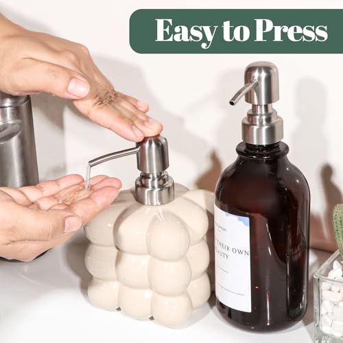 Silver Stainless Steel Soap Dispenser Pump Replacement - 2 PCS