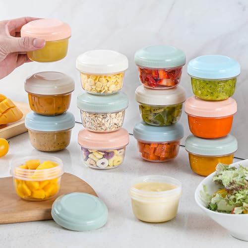 VITEVER 4 oz Reusable Plastic Food Storage Containers - 8 Pack, Airtight & Dishwasher Safe