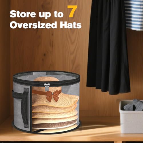Large Clear Hat Storage Organizer Bag for Travel & Closet - Holds 5-7 Hats