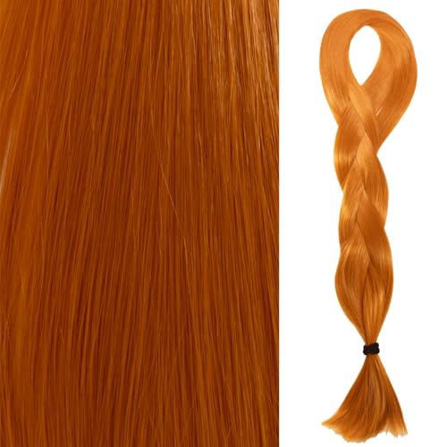 Hair Chakra Silky Straight Henlon Hair Vibrant Orange Synthetic Monofiber