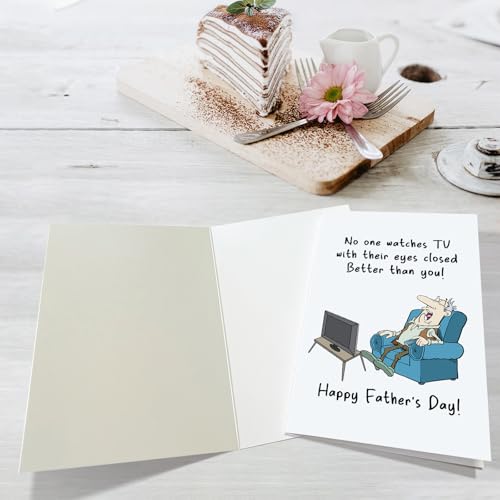 Funny Father's Day Card for Dad - Hilarious TV Watcher Design