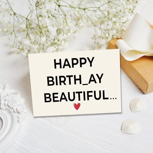 Funny Naughty Birthday Card for Wife or Girlfriend - Double Sided