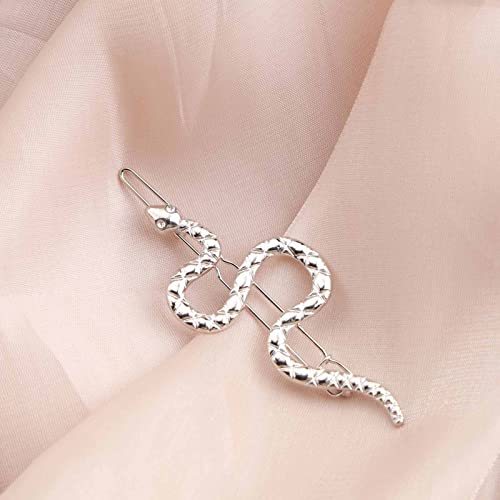 YienDoo Silver Rhinestone Snake Hair Clip Medusa Barrette