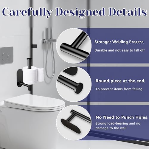 Toilet Paper Holder, Self Adhesive Holder Wall Mount