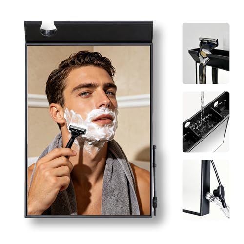 Fogless Shower Mirror for Shaving - Anti-Fog Bathroom Mirror with Razor Holder