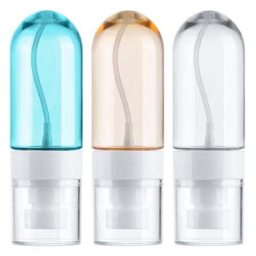 Gungtien Small Travel Spray Bottle 3-Pack, 2oz Refillable Leak-Proof Mini Containers for Perfume and Cosmetics
