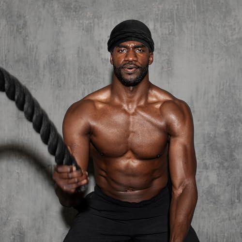 2 Pcs Satin Lined Turban Silky Head Wraps for Men with Long Twist Straps, Halo Turban Mens Turban Head Scarf for Hair