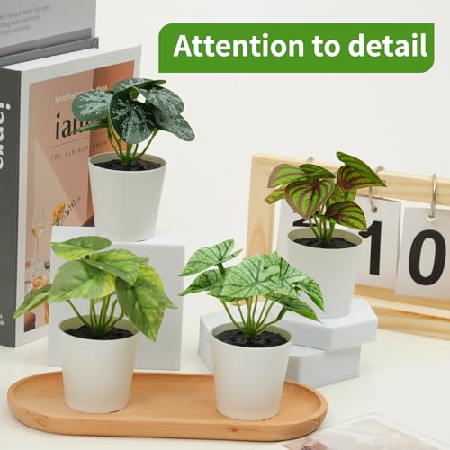 Freyalife 6 Pack Mini Artificial Potted Plants for Indoor Decor