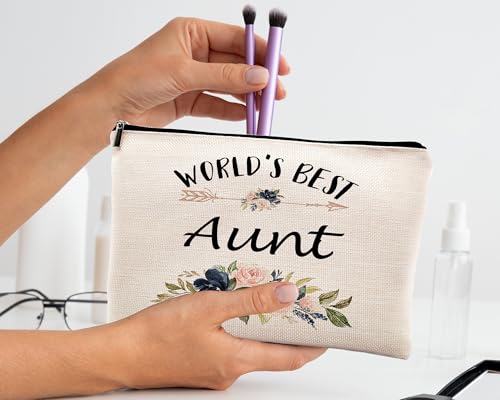 Aunt Makeup Bag Travel Cosmetic Pouch Best Gift for Auntie