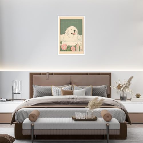 Great Pyrenees Dog Wall Art Japanese Minimalist Canvas Poster 8x12