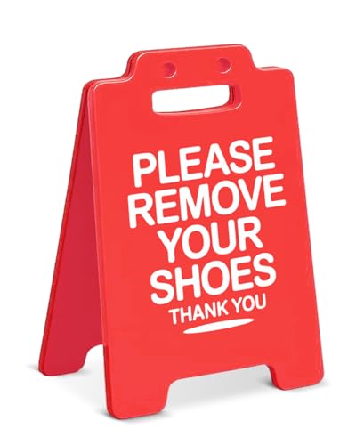 Funny Please Remove Your Shoes Desk Sign - Color A