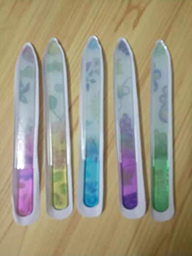 Glass Nail Files Set 5-Piece Professional Double-Sided Crystal Manicure Tools