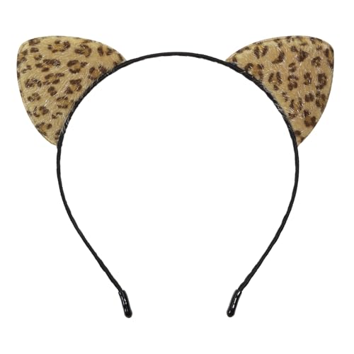 Penta Angel Leopard Print Cat Ears Headband for Costume and Cosplay
