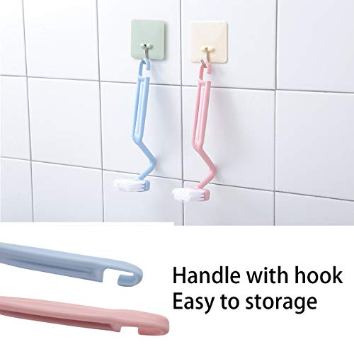 Mziart V Type Toilet Brush - 2 Pack with Hook Handle