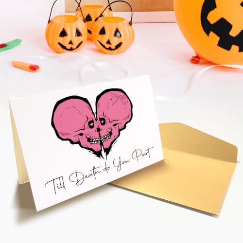 Funny Skeleton Wedding Card for Newlyweds | Gothic Engagement Card