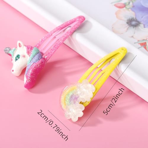 Annilubaby 8Pcs Colorful Butterfly Glitter Hair Clips for Girls