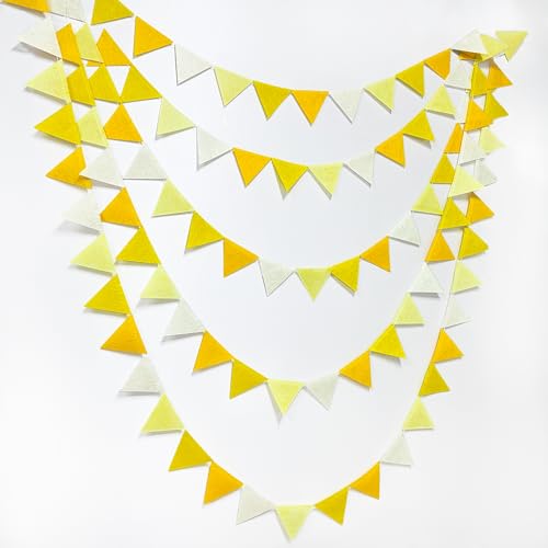 Ombre Yellow Mini Bunting Banner - 24ft Felt Party Decor
