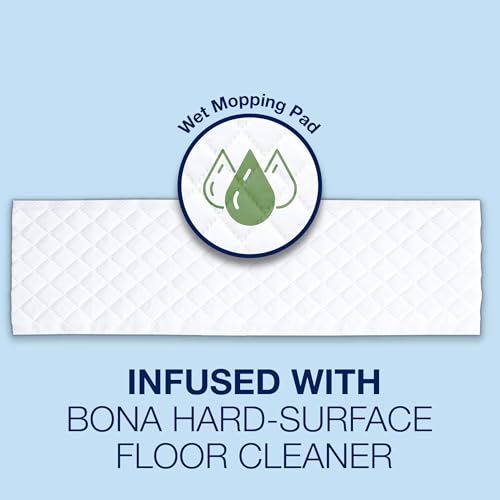 Bona Multi-Surface Wet Cleaning Pads - 12-Pack Unscented Floor Mop Refills