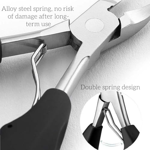 Ingrown Toenail Clippers for Thick Nails - Professional Stainless Steel Trimmer with Curved Blade & Soft Grip