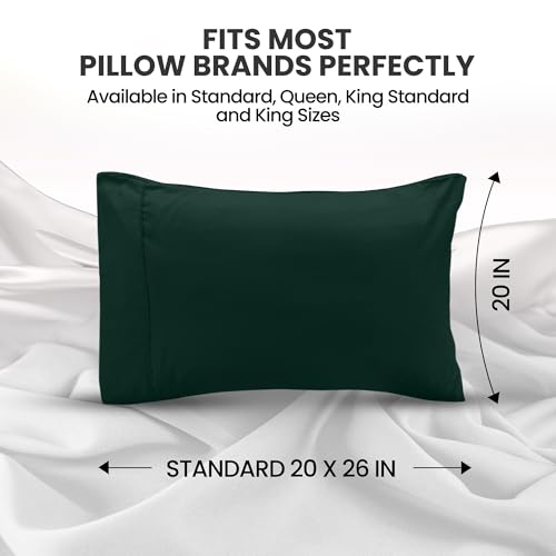 Ultra Soft Pillow Cases Set of 4, Emerald Microfiber Covers