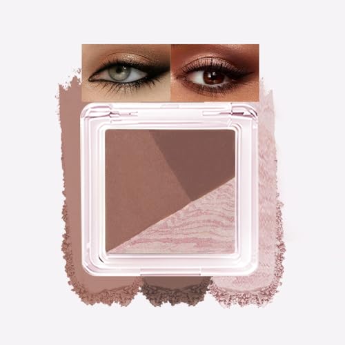 Mivota 3-Color Baked Eyeshadow Palette - Matte & Shimmer Nude Neutral Eye Shadow