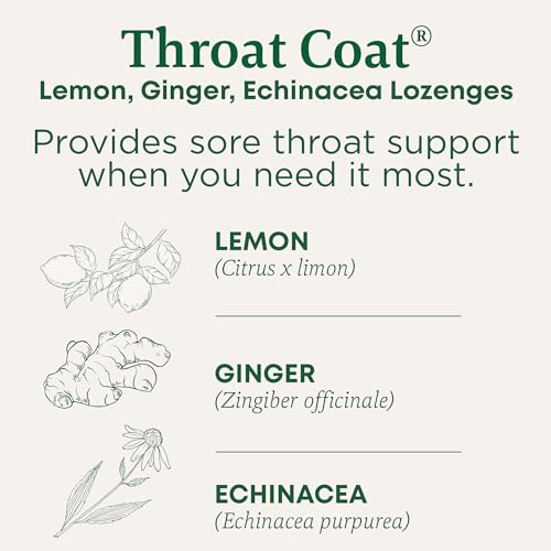 Organic Lemon Ginger Echinacea Lozenges for Sore Throat Relief