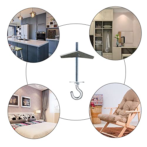 Heavy-Duty Ceiling Hooks - 4 Pack Carbon Steel Toggle Anchors