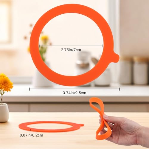 Gallipower Silicone Gasket Replacement Rings for Glass Mason Jars 3.74in