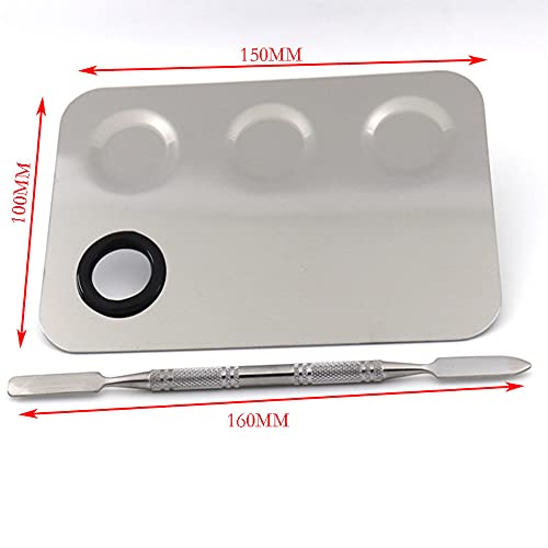 Miamay Stainless Steel Makeup Mixing Palette with Spatula Tool