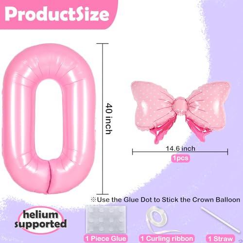 Pink Number 1 Balloon for Girls Birthday Decorations - 40" Foil Mylar