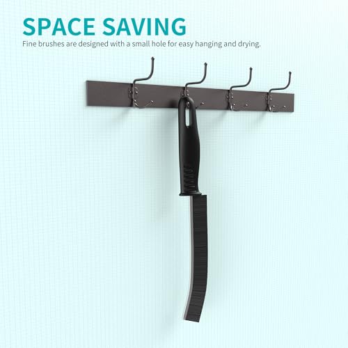 Hard Bristle Crevice Cleaning Brush Set - 3 Piece Detail Scrubbing Tool