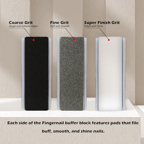 SKYPIA Nail File and 4-Way Buffer Block Set - Professional Manicure Kit