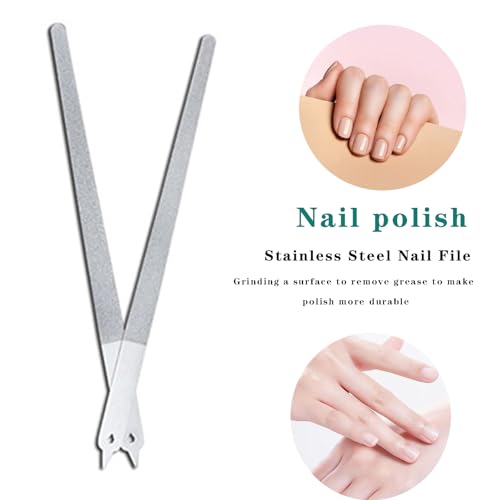 Diamond Dust Stainless Steel Nail File 2-Piece Set with Protective Cover