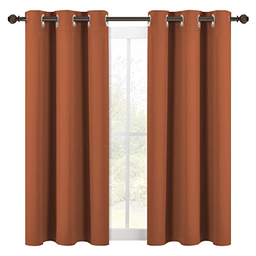 NICETOWN Burnt Orange Blackout Curtains - 42"W x 54"L, 2 Panels