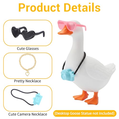 15-Piece Mini Desk Goose Outfit Set with Sunglasses & Accessories