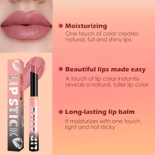 QIDSTERS Matte Lipstick Crayon, Long Lasting Waterproof Nude Lip Pencil