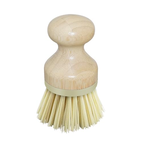 OGGI Bamboo Dish Brush - Non-Scratch Scrub Brush for Non-Stick Cookware