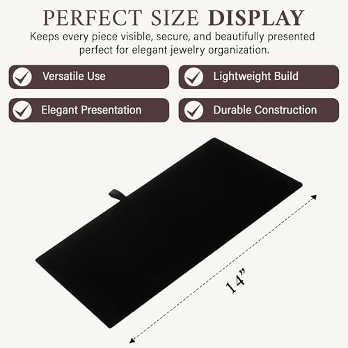 RJ Displays Black Velvet Jewelry Display Pad Insert - 14 1/8" x 8 1/4" (Variation 1)