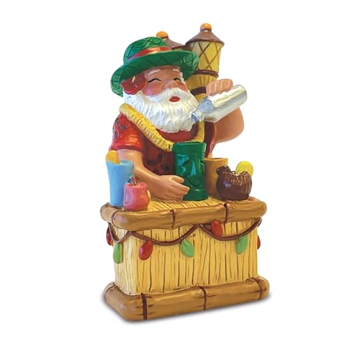 Hawaiian Christmas Ornament - Pau Hana Santa Hand-Painted Tropical Holiday Decor
