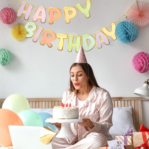Macaron Happy Birthday Banner - Pre-Strung Party Decor