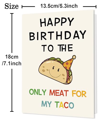 Funny Taco Pun Birthday Card for Husband - 5.3x7.1 Card