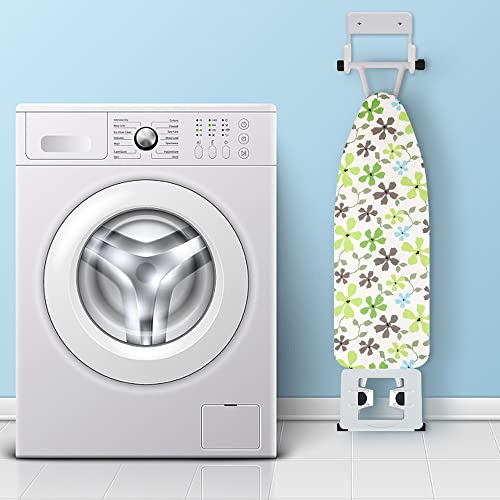 EXCLEN Wall-Mounted Ironing Board Holder - Durable White Steel Rack