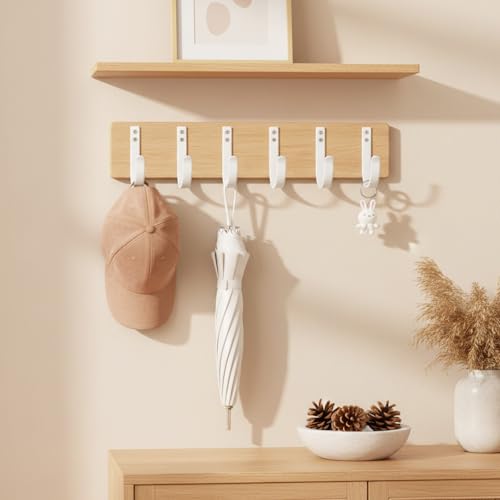 10-Pack Heavy Duty White Wall Hooks - Rust-Resistant Aluminum
