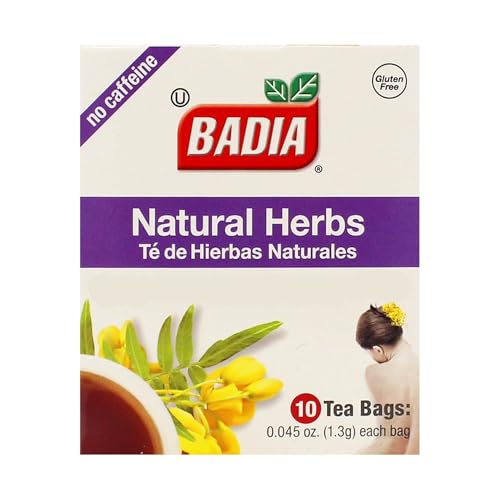 Badia Natural Herbs Tea - Caffeine-Free Herbal Blend, 10 Bags