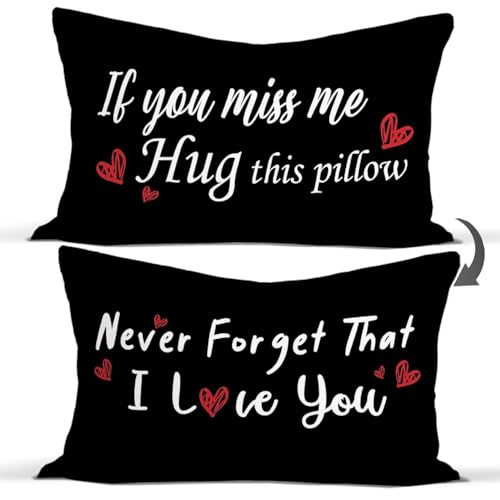 Loveyou Long Distance Relationship Throw Pillow Cover, 12x20 Flannel Case