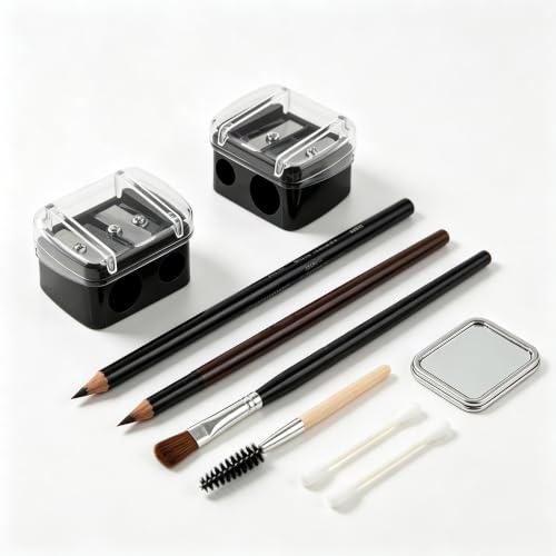 Dual Hole Makeup Pencil Sharpener for Eyeliner and Eyebrow Pencils 2Pcs