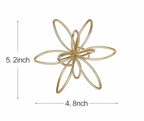 Modern Gold Metal Flower Sculpture | Geometric Abstract Decor