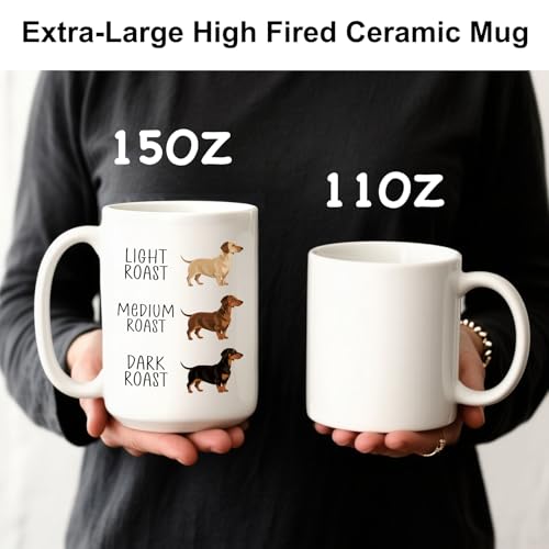 Dachshund Coffee Mug 15oz - Funny Dog Lover Gift for Dog Mom Dad