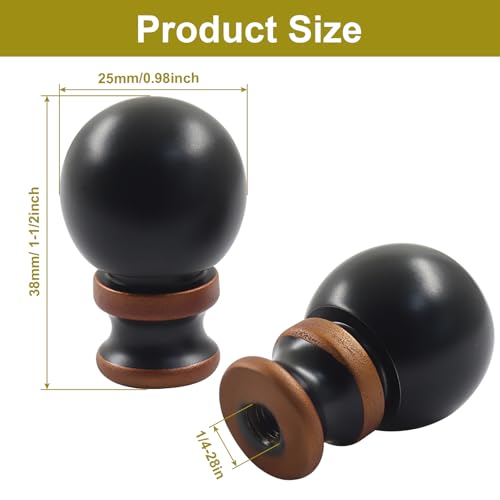 Oil Rubbed Black Lamp Finials - 2 Pack, 1-1/2 Inch Tall